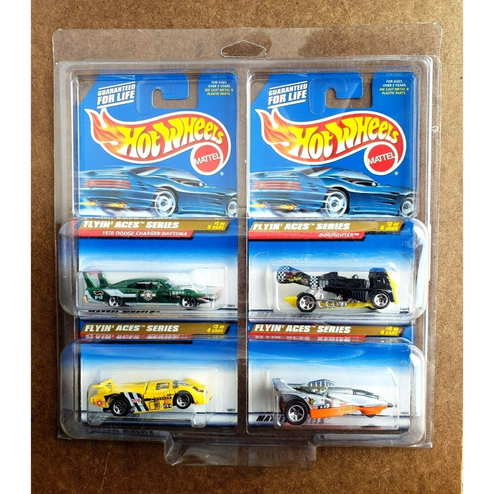 1998 Hot Wheels FLYN’ ACES SERIES 4 Car Set #737–740 1:64 Collector W/ PROTECTOR